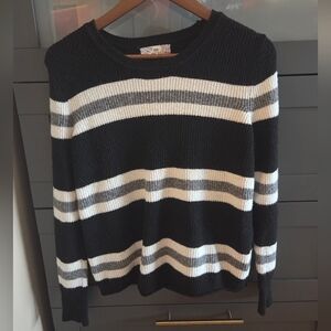 Pink Republic Black and White Striped Sweater